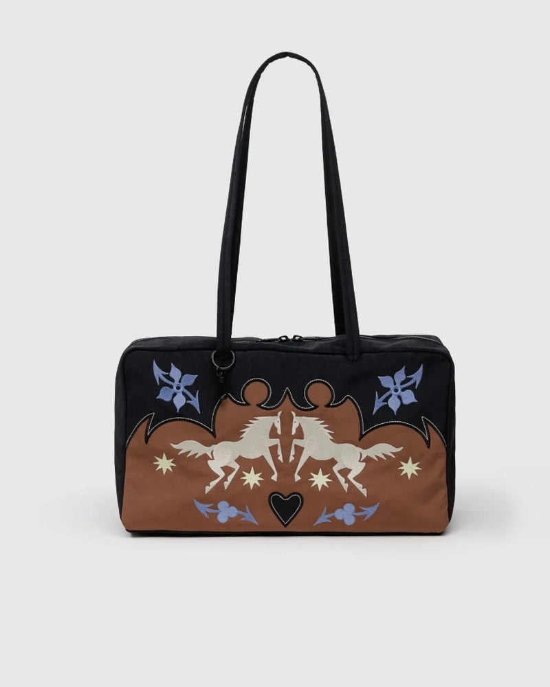 Medium Nylon Bowler Bag - Western Appliqué [PRE ORDER]