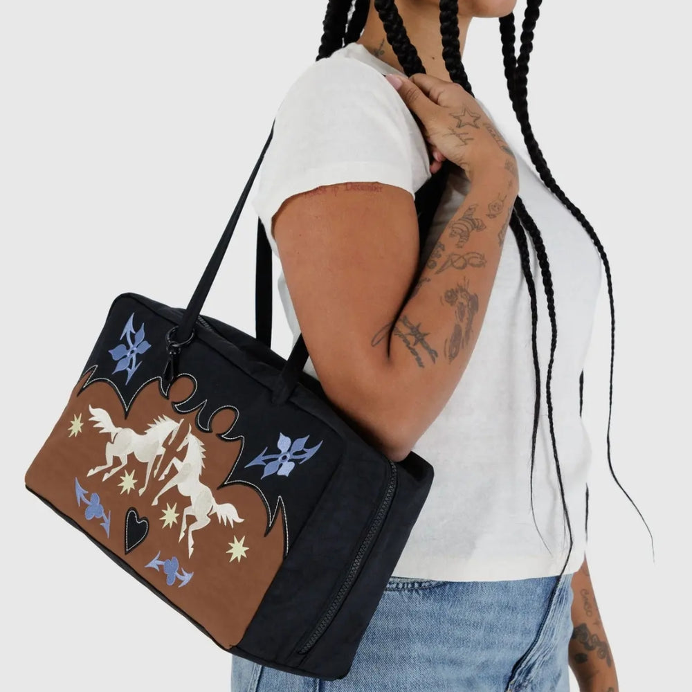 Medium Nylon Bowler Bag - Western Appliqué [PRE ORDER]