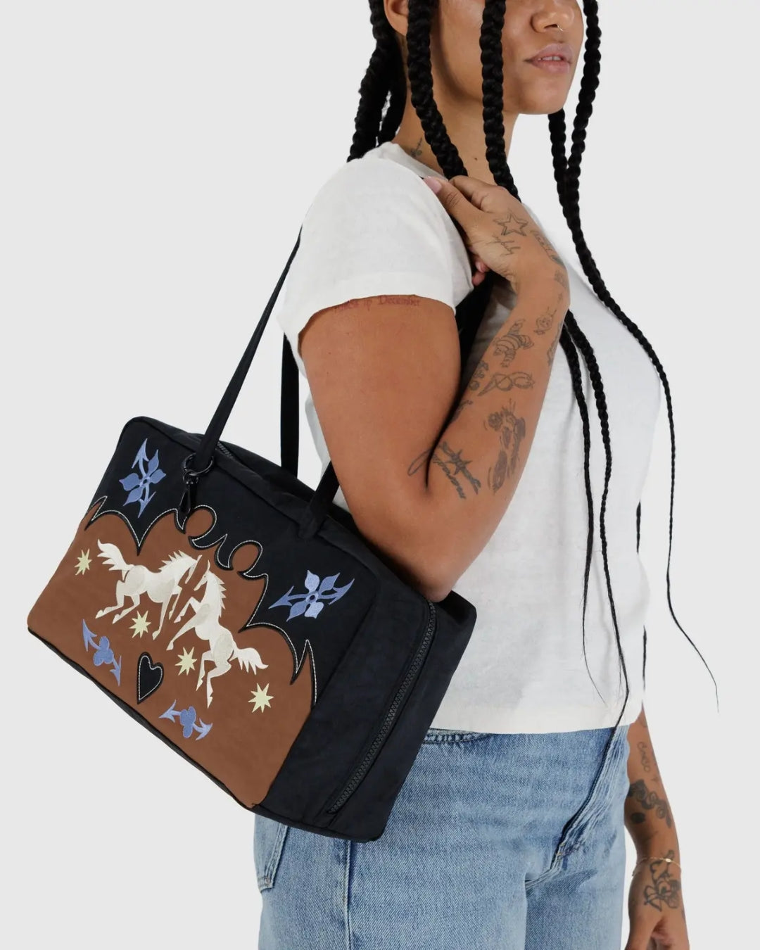 Medium Nylon Bowler Bag - Western Appliqué [PRE ORDER]
