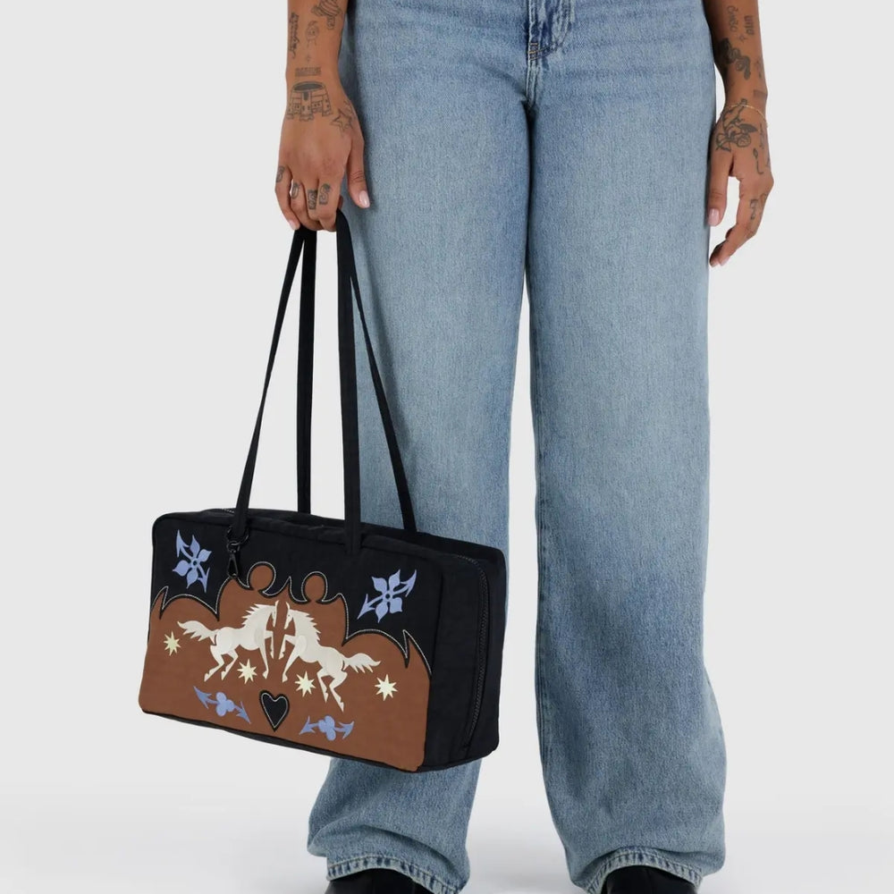 
                      
                        Medium Nylon Bowler Bag - Western Appliqué [PRE ORDER]
                      
                    