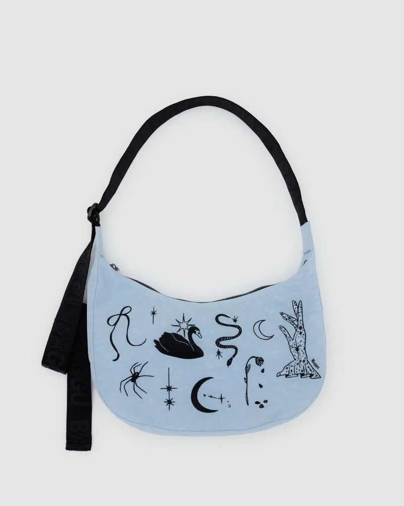 Medium Crescent Bag - Embroidered Ballet Icons