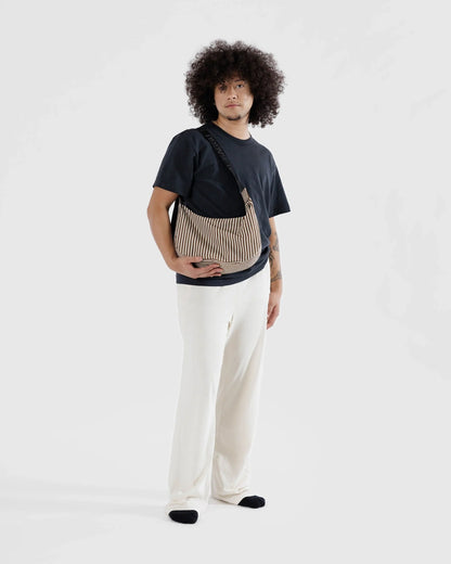 Medium Crescent Bag - Brown Stripe
