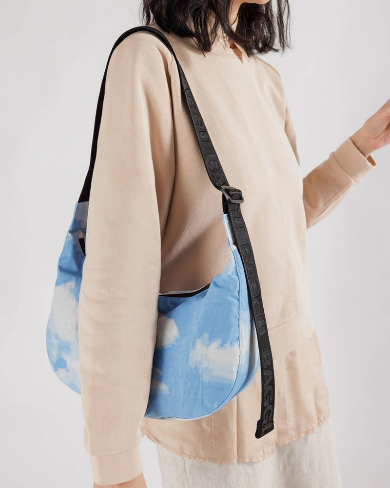 Medium Crescent Bag - Clouds