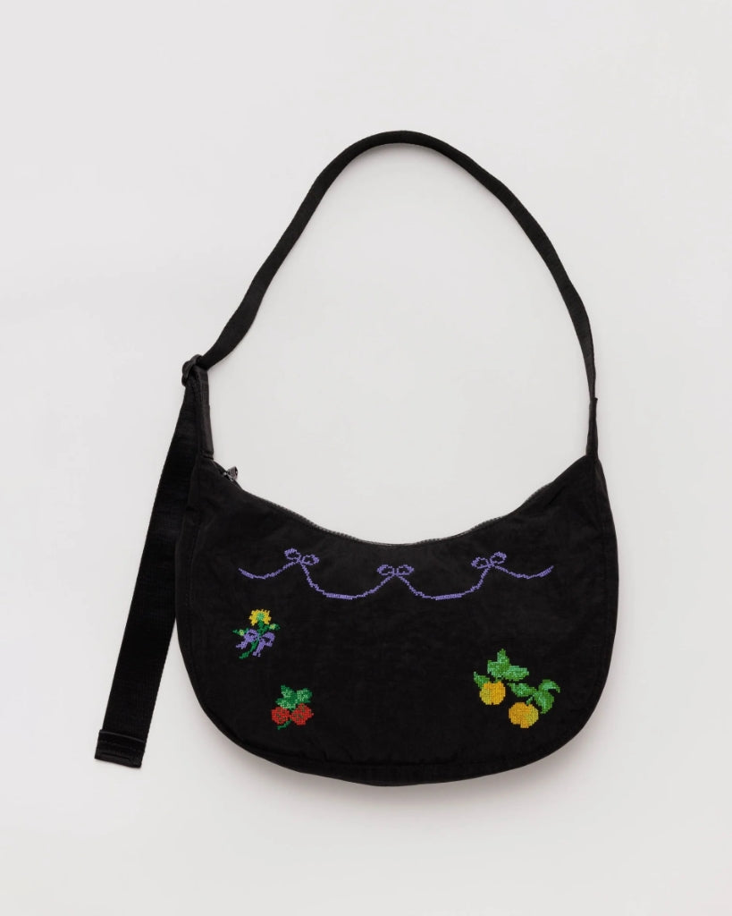 Medium Crescent Bag - Cross Stitch