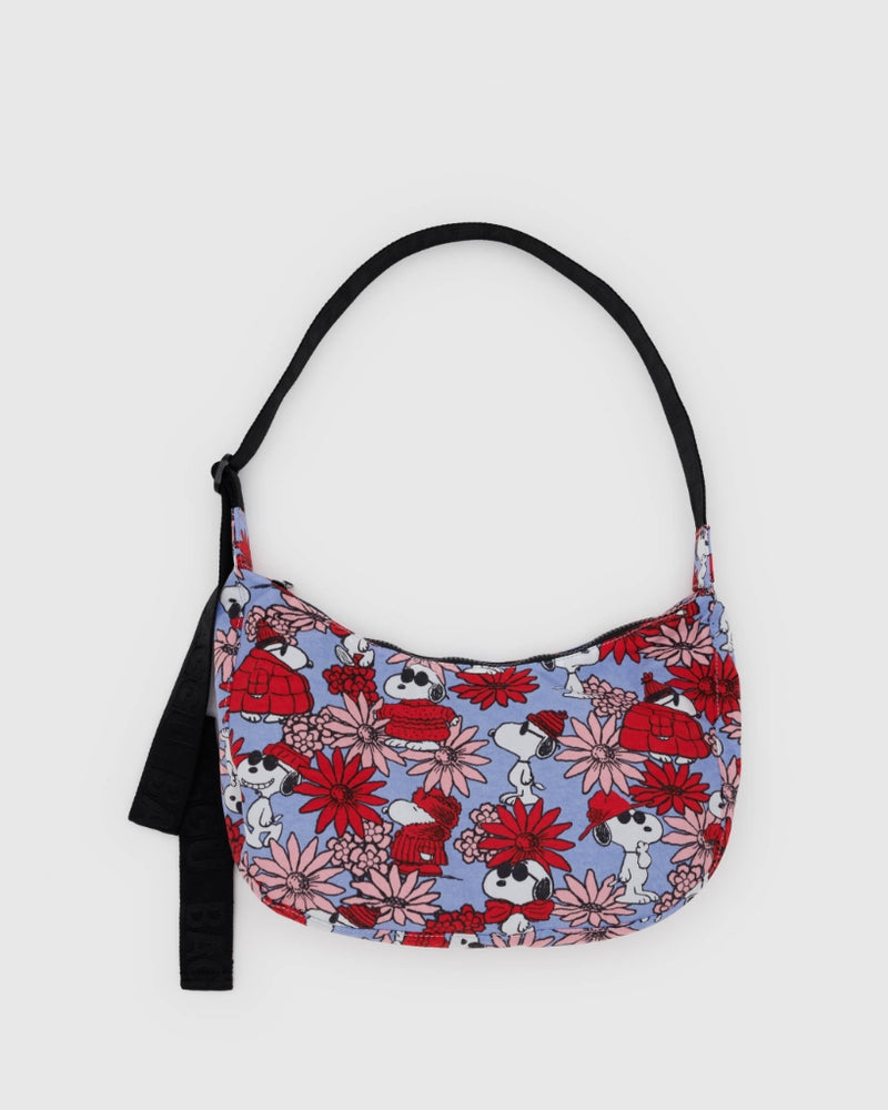 Medium Crescent Bag - Peanuts Floral Snoopy