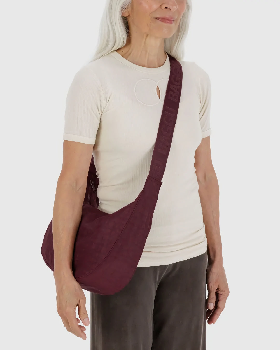 Medium Crescent Bag - Mahogany