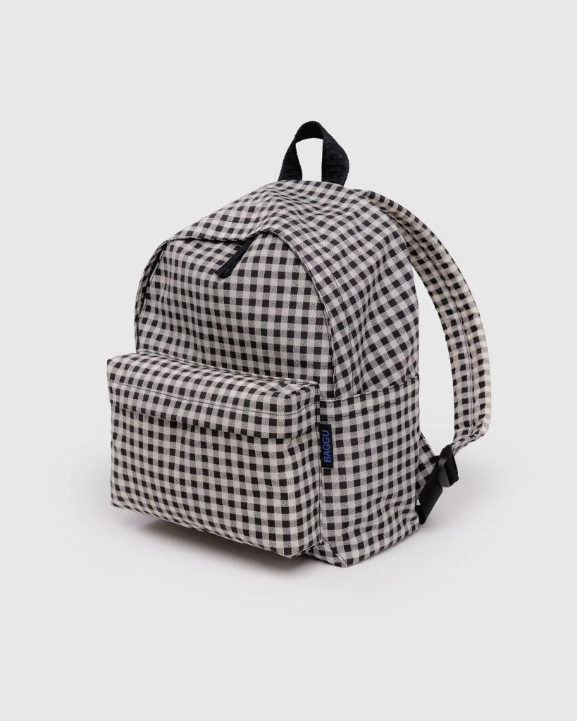 Medium Nylon Backpack - Black & White Gingham [PRE ORDER]