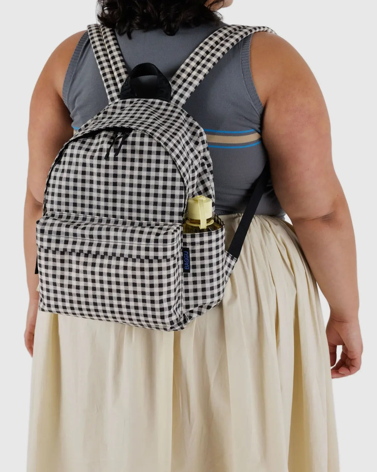 Medium Nylon Backpack - Black & White Gingham [PRE ORDER]