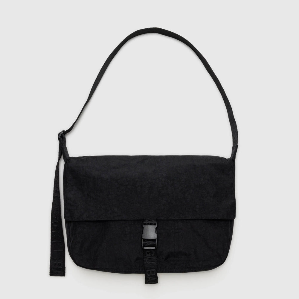 Nylon Messenger Bag - Black