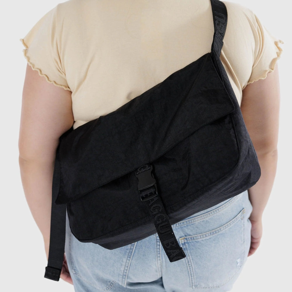 Nylon Messenger Bag - Black