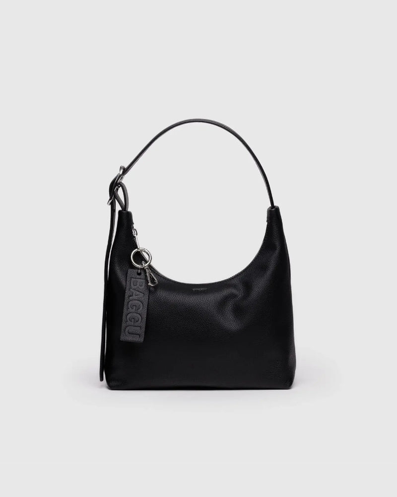 Mini Recycled Leather Shoulder Bag - Black