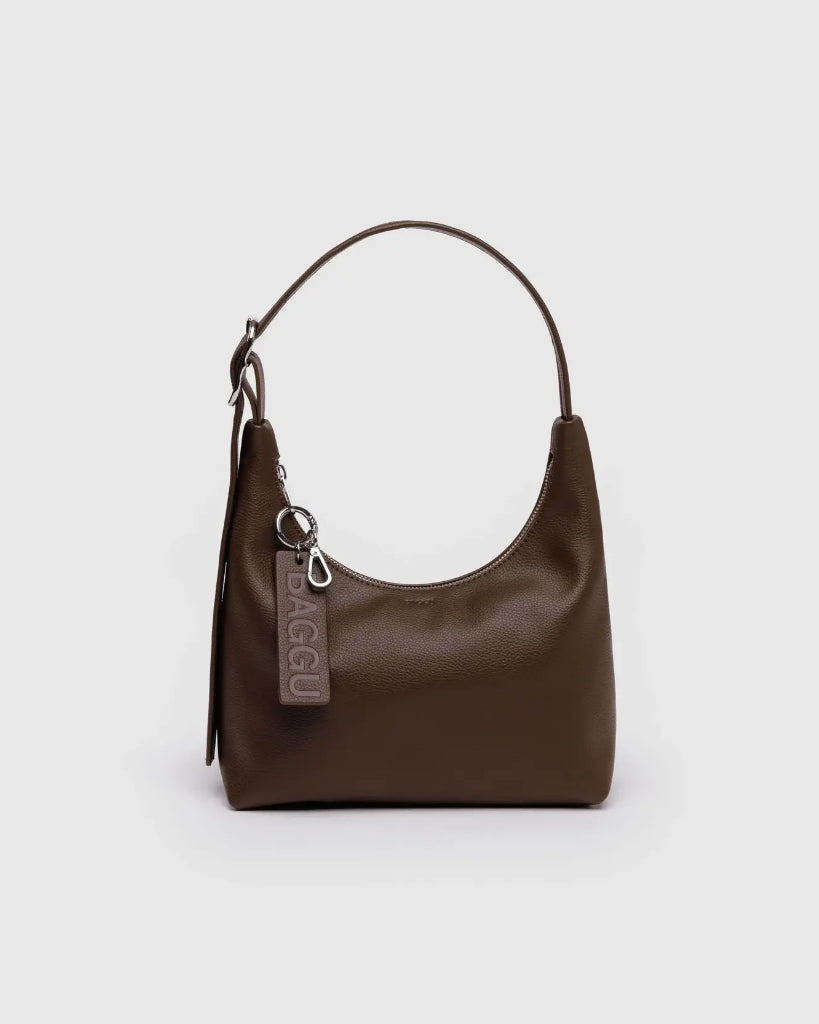 Mini Recycled Leather Shoulder Bag - Brown