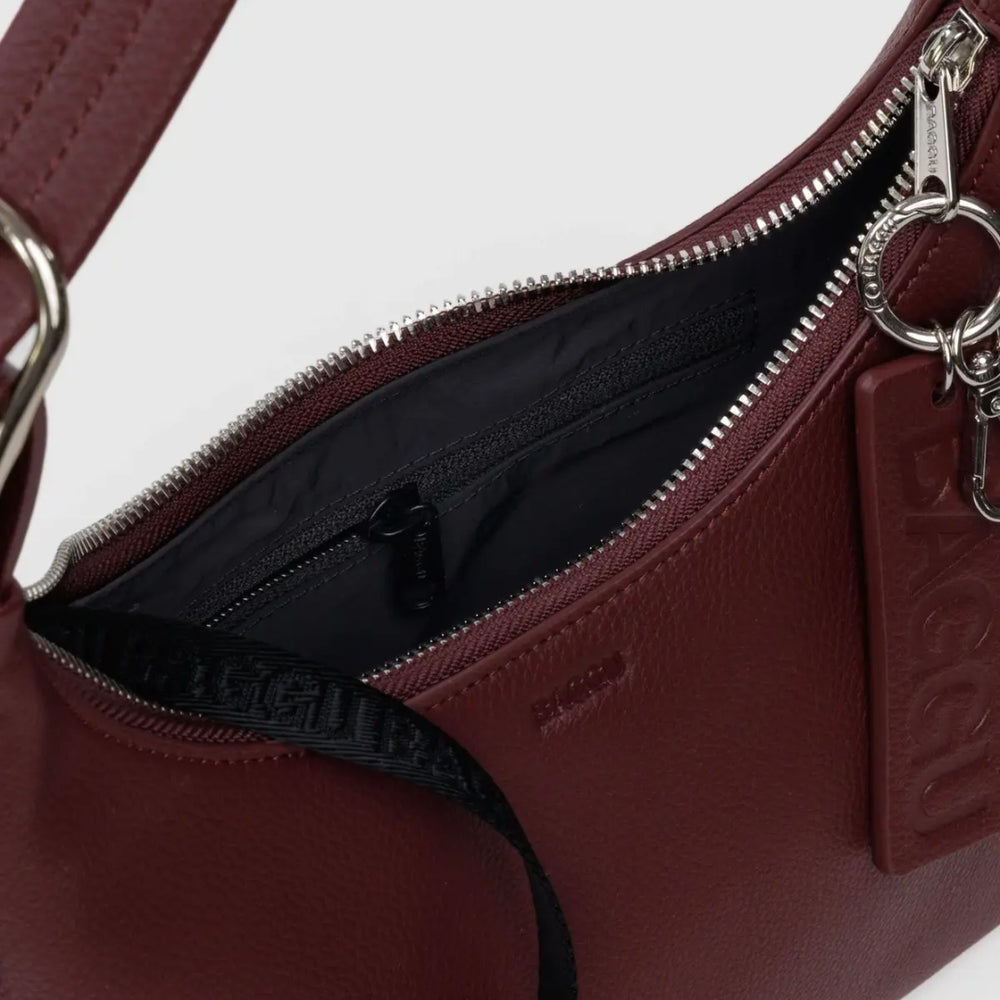 
                      
                        Mini Recycled Leather Shoulder Bag - Mahogany
                      
                    