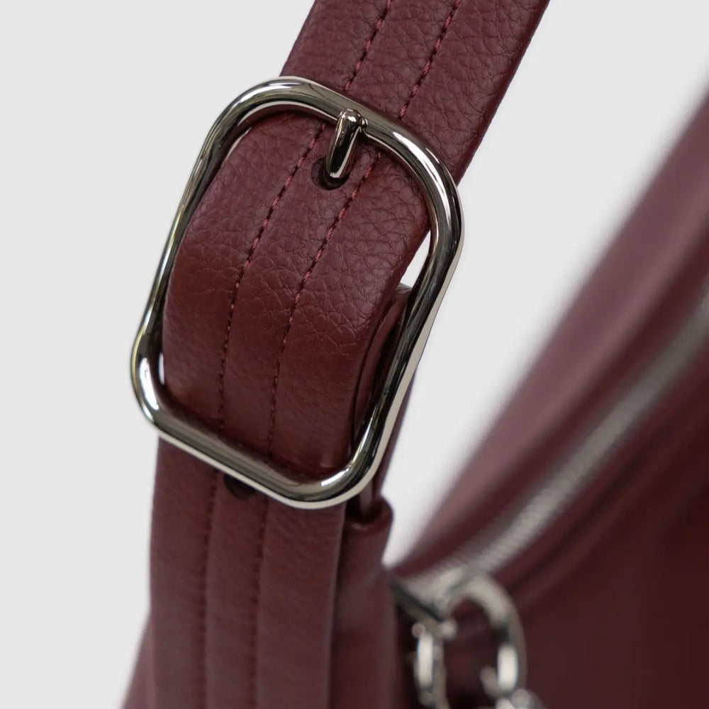 
                      
                        Mini Recycled Leather Shoulder Bag - Mahogany
                      
                    