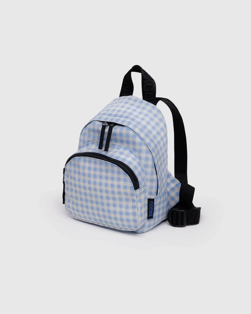 Mini Nylon Backpack - Light Blue Gingham [PRE ORDER]