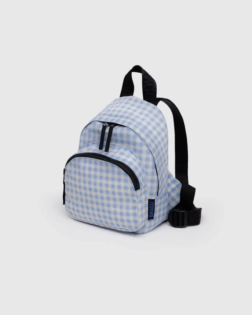 Mini Nylon Backpack - Light Blue Gingham [PRE ORDER]