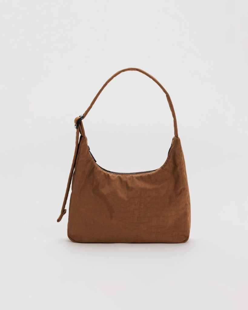 Mini Nylon Shoulder Bag - Brown
