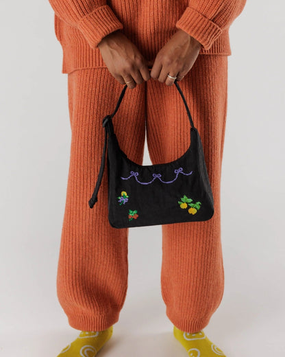 Mini Nylon Shoulder Bag - Cross Stitch