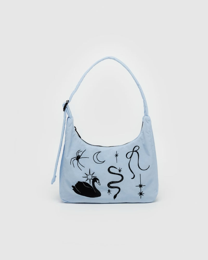 Mini Nylon Shoulder Bag - Embroidered Ballet Icons