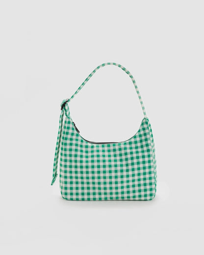 Mini Nylon Shoulder Bag - Green Gingham [PRE ORDER]