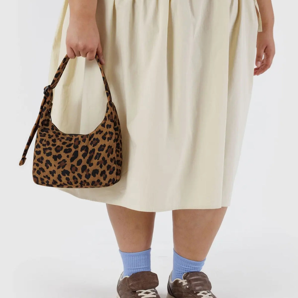 Mini Nylon Shoulder Bag - Leopard