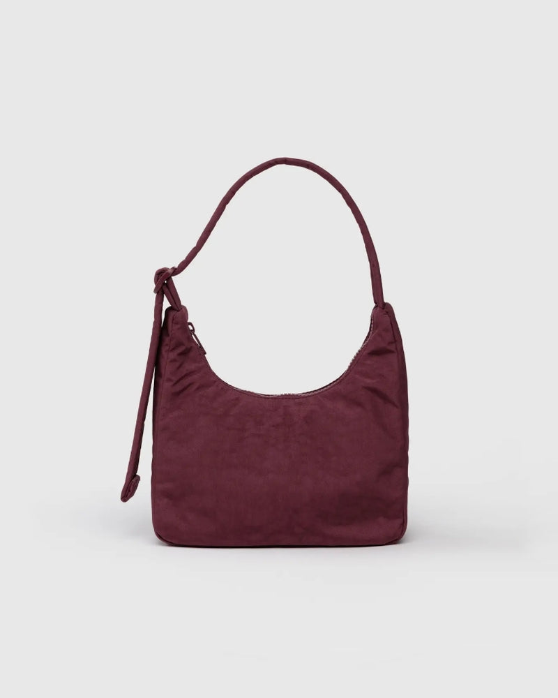 Mini Nylon Shoulder Bag - Mahogany