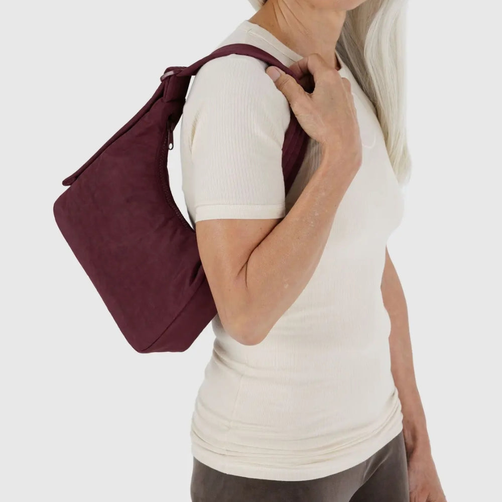 Mini Nylon Shoulder Bag - Mahogany