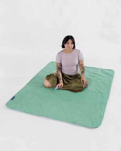 Puffy Picnic Blanket - Green Gingham [PRE ORDER]