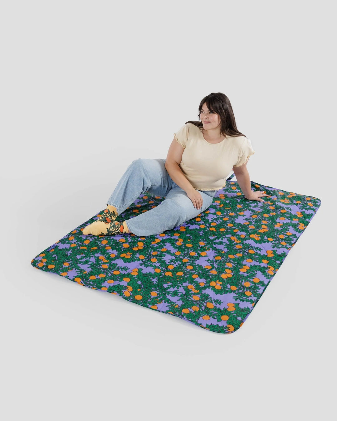 Puffy Picnic Blanket - Orange Tree Periwinkle [PRE ORDER]