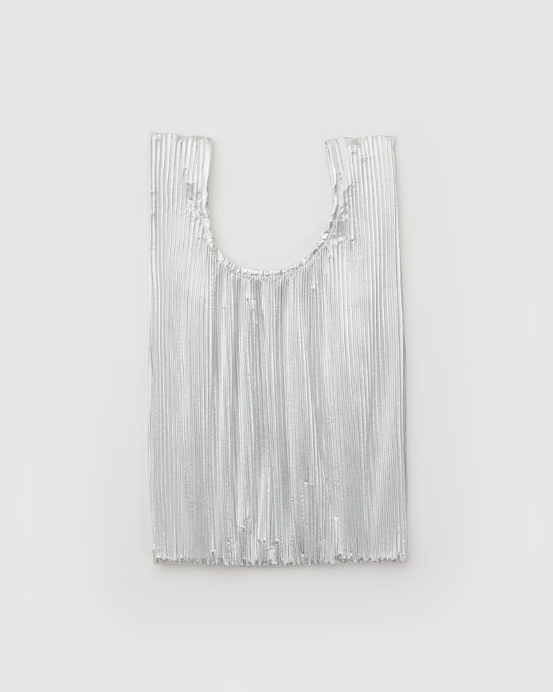 Pleated Reusable Bag - Chrome Metallic