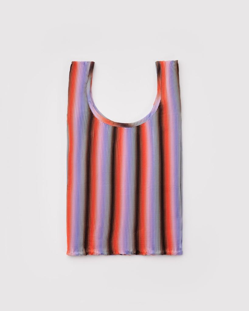 Pleated Reusable Bag - Gradient Stripe Poppy & Lilac