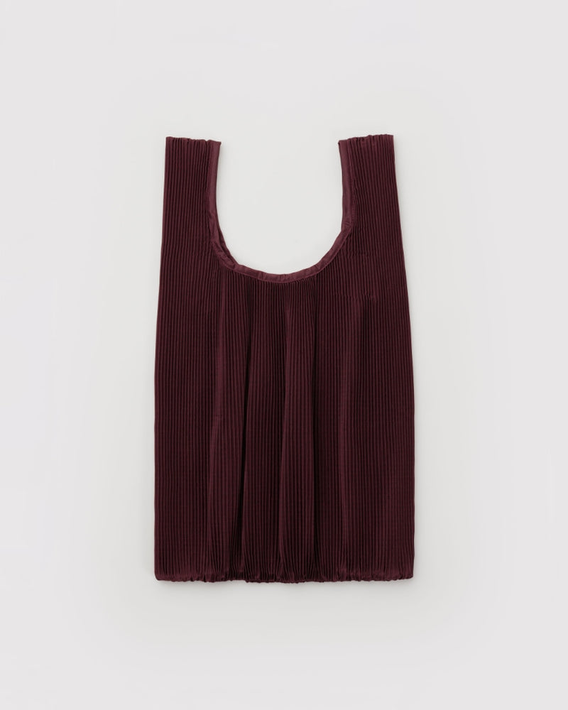 Pleated Reusable Bag - Mahogany