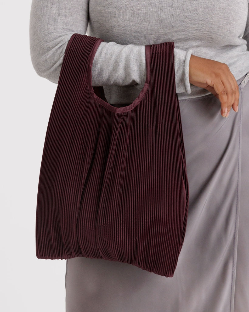 Pleated Reusable Bag - Mahogany