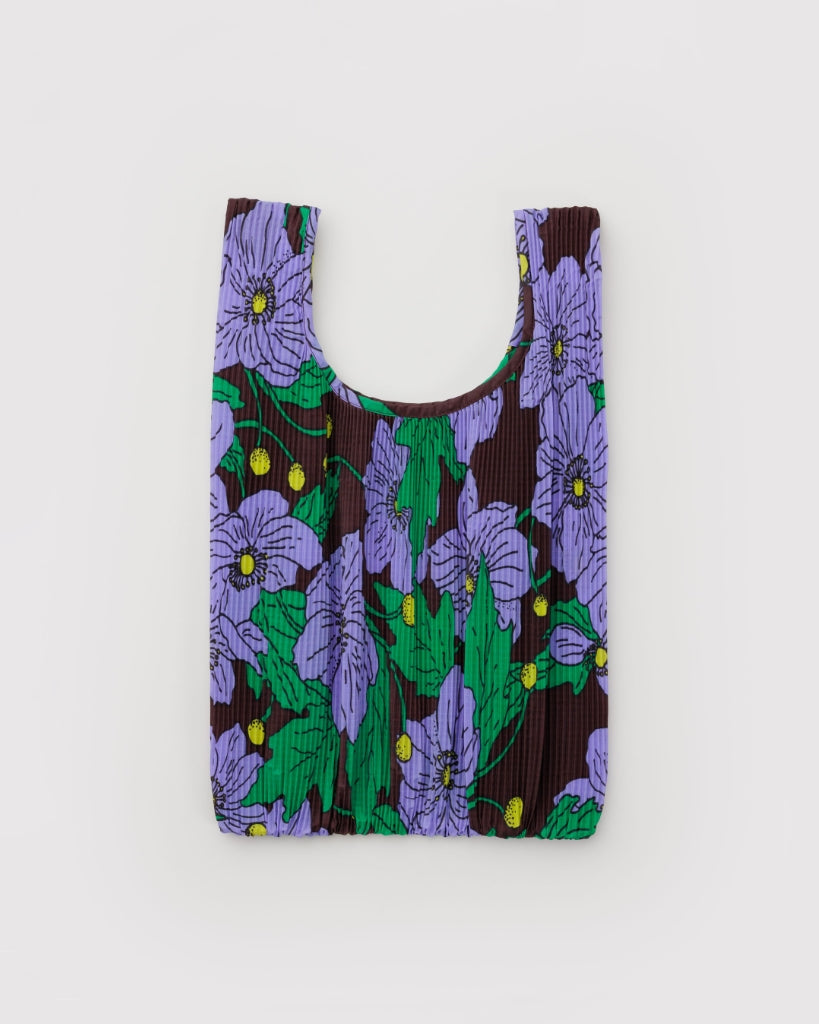 Pleated Reusable Bag - Maroon Poppy