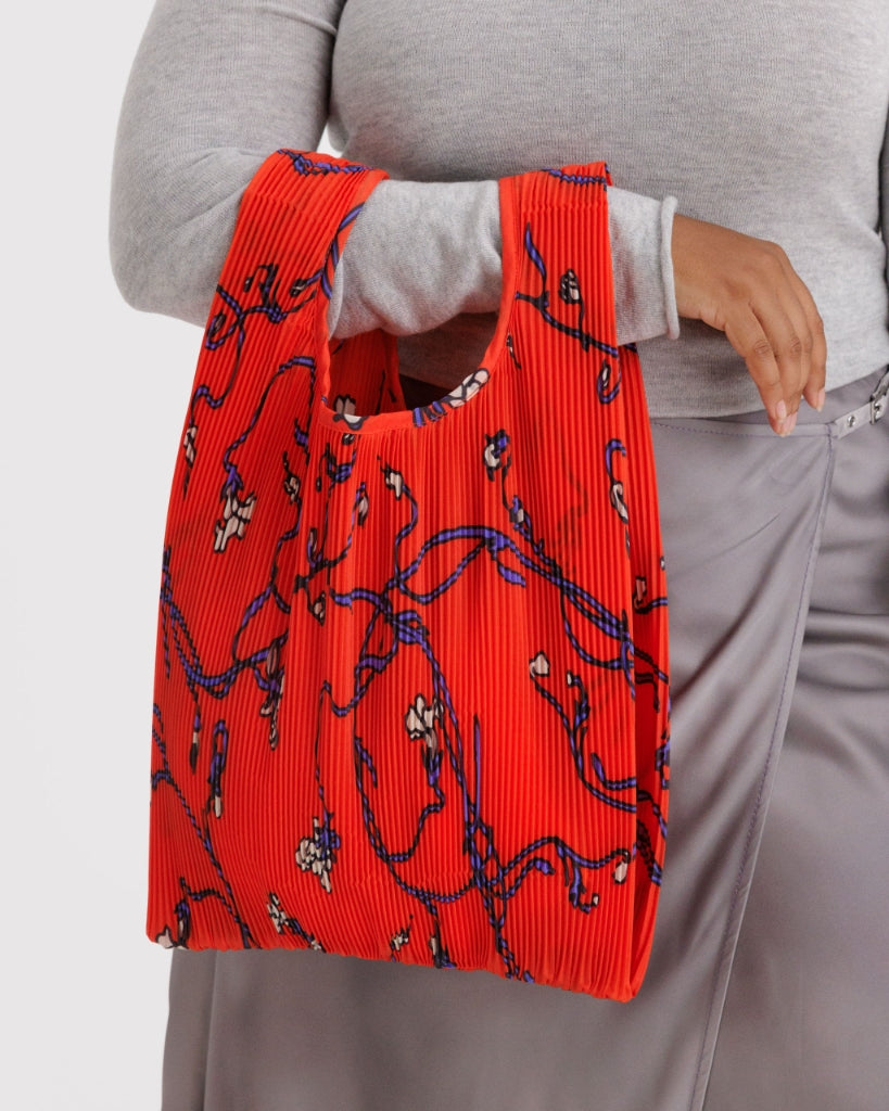 Pleated Reusable Bag - Red Snapdragon