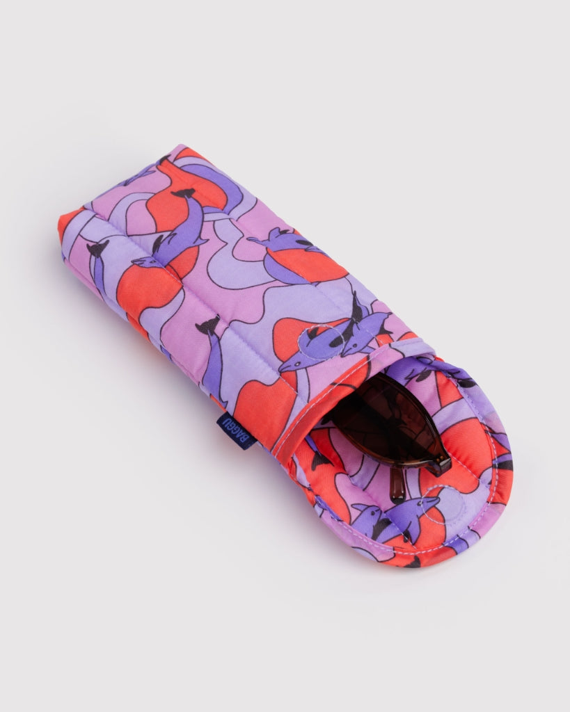 Puffy Glasses Case - Dolphins