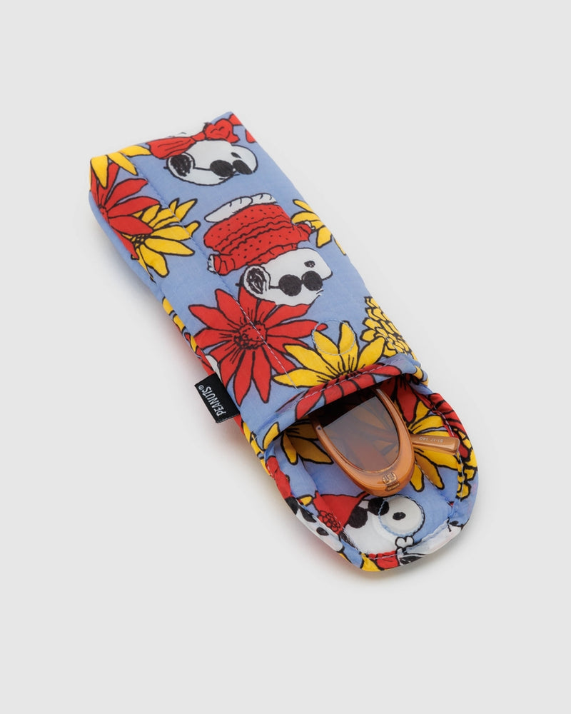 Puffy Glasses Case - Peanuts Snoopy Floral