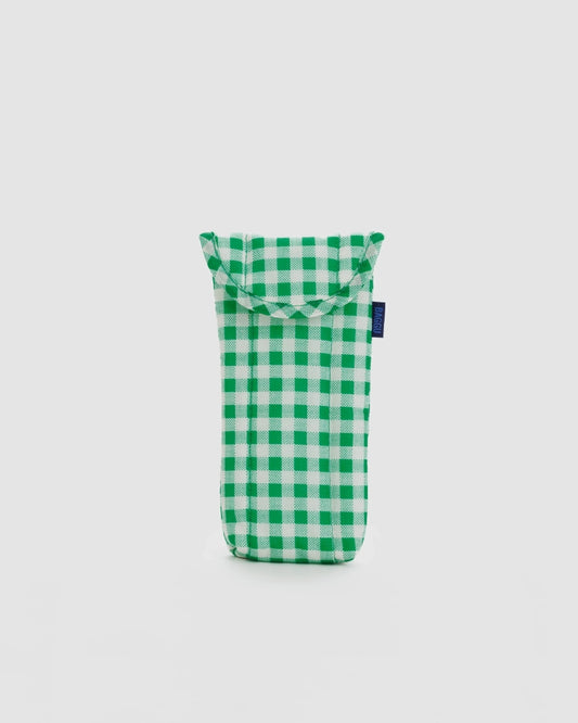 Puffy Glasses Case - Green Gingham