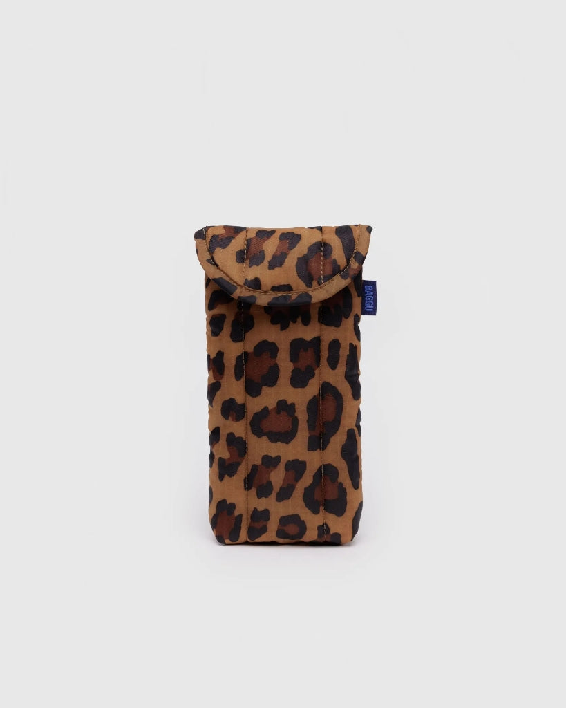 Puffy Glasses Case - Leopard