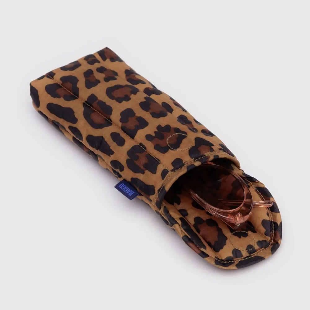 Puffy Glasses Case - Leopard