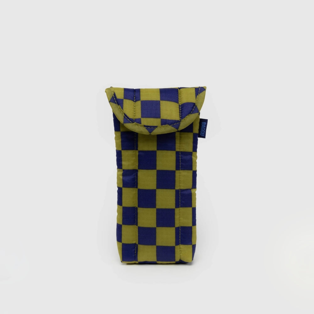 Puffy Glasses Case - Pear Navy Check