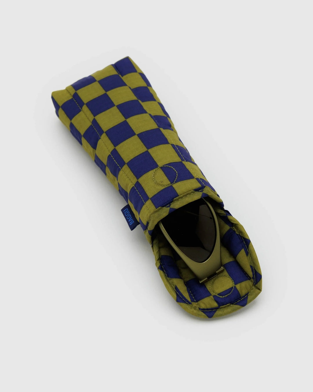 Puffy Glasses Case - Pear Navy Check