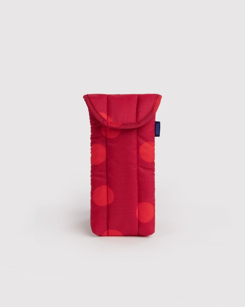 Puffy Glasses Case - Red Polka Dot