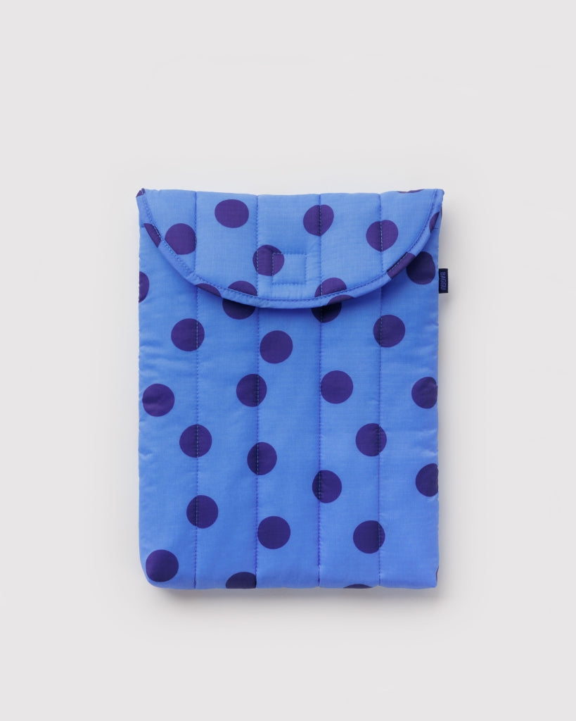 Puffy Laptop Sleeve - Blue Polka Dot