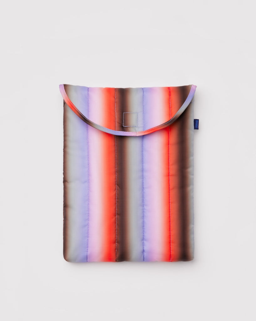 Puffy Laptop Sleeve - Gradient Stripe Poppy & Lilac