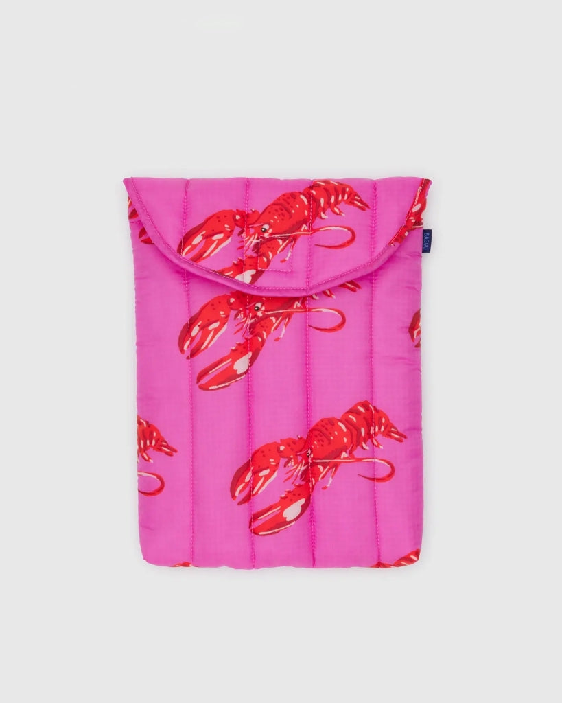 Puffy Laptop Sleeve - Pink Lobster