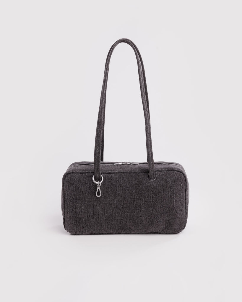 Regular Bowler Bag - Washed Black Denim