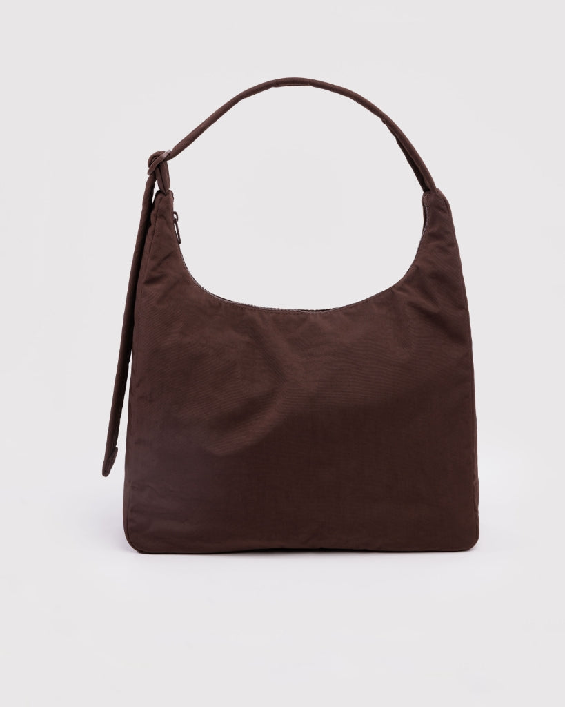Nylon Shoulder Bag - Coffee