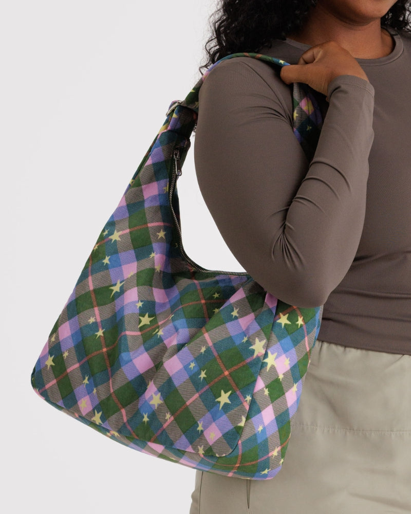Nylon Shoulder Bag - Green Star Plaid [PRE ORDER]