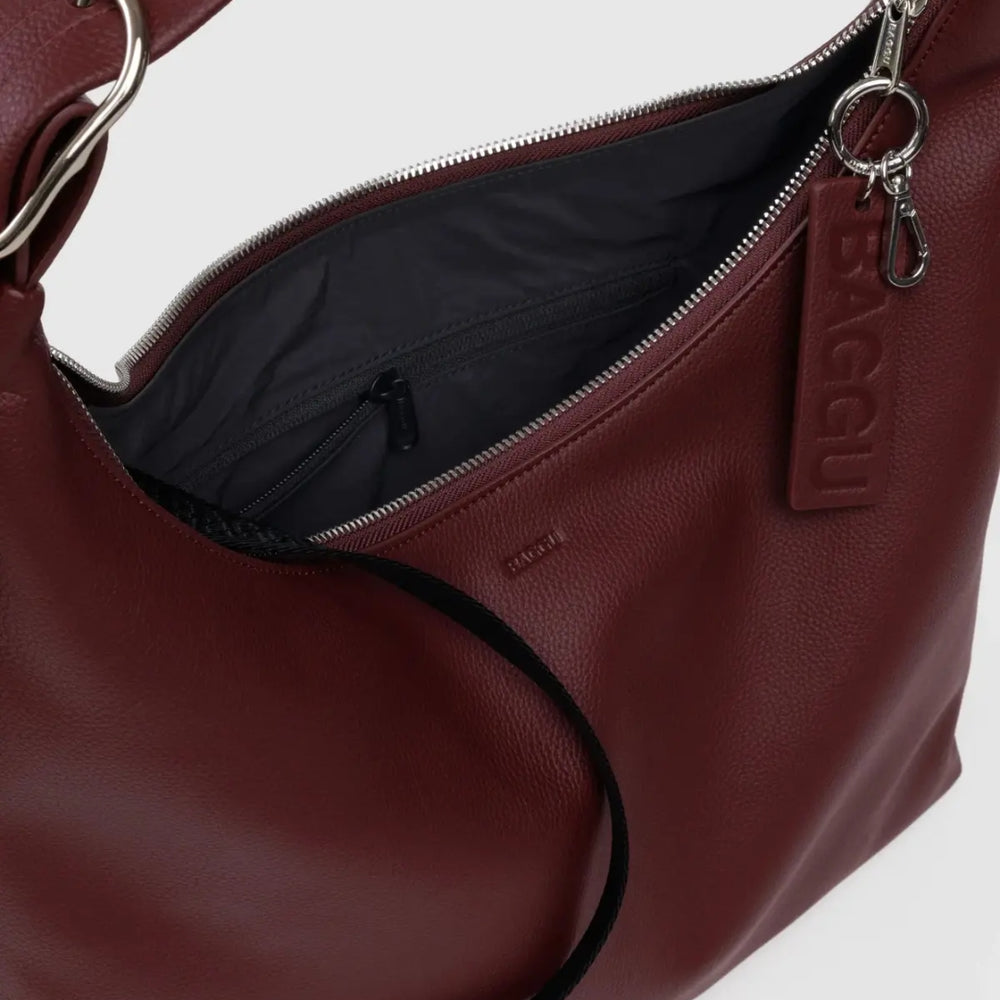 
                      
                        Recycled Leather Shoulder Bag - Mahogany
                      
                    